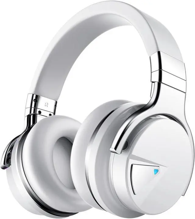 Main image of Silensys E7 Active Noise Cancelling Headphones Bluetooth Headphones with Microphone Deep Bass Wireless Headphones Over Ear, Comfortable Protein Earpads, 30 Hours Playtime for Travel/Work, White