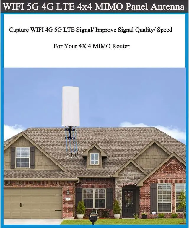 Alt view image 4 of 5 - 4x4 MIMO External Panel 5G 4G LTE Antennas/Directional Outdoor WiFi Antenna Long Range 698-4000 MHz for WiFi 5G 4G LTE Router &Hotspots(Full Kit)