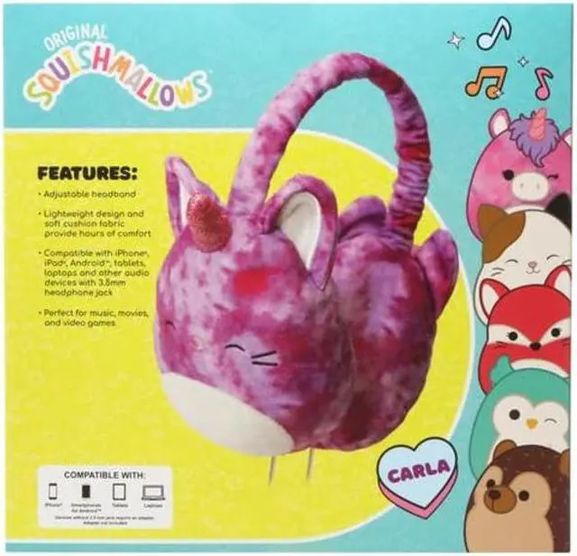 Alt view image 3 of 3 - Squishmallows Plush Headphones (Carla The Caticorn)