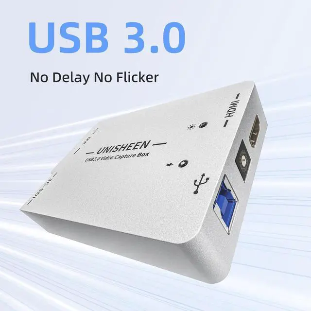 Alt view image 5 of 5 - UNISHEEN USB 3.0 Capture HDMI Video Card, Broadcast Live Stream and Record, HDMI to USB Dongle Full HD 1080P Live Streaming Video Game Grabber Converter