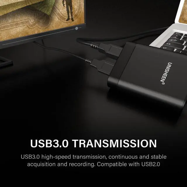 Alt view image 4 of 5 - UNISHEEN USB 3.0 HDMI SDI Video Capture Card, Broadcast Game Live Stream, HDMI to USB 3.0 Dongle HD 1080P Live Streaming Video Game Grabber Converter Free Driver(UC3200HS)