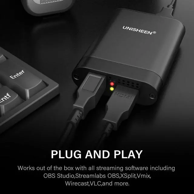 Alt view image 5 of 5 - UNISHEEN USB 3.0 HDMI SDI Video Capture Card, Broadcast Game Live Stream, HDMI to USB 3.0 Dongle HD 1080P Live Streaming Video Game Grabber Converter Free Driver(UC3200HS)