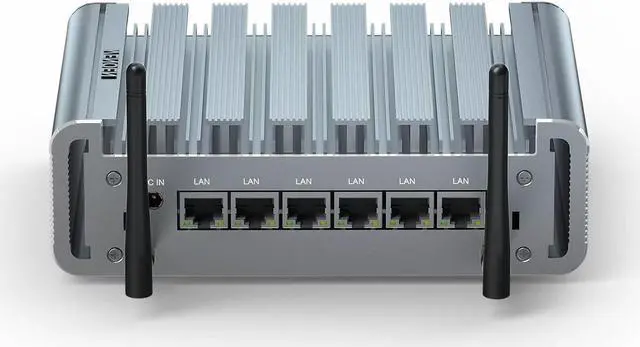 Main image of Firewall Appliance, Mini PC 2.5Gbe 6 Lan Port, Micro Router PC, i225 NICs, Celeron J4125, 8GB DDR4 RAM 128GB SSD, HD-MI, RS232 COM, Wifi, Small Case, Auto Power On, Windows 10 / Firewall Software