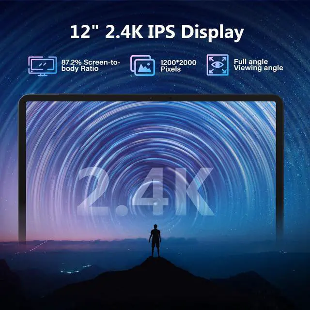 Alt view image 4 of 5 - DOOGEE T40 PRO 12 Inch Android 14 Tablet, 10800mAh, 2.4K Gaming Tablet, Helio G99, 20GB RAM + 512GB ROM (2TB TF), Ultra-Slim 7.6mm, Dual SIM 4G, Dual-Band WiFi, Face Unlock, BT5.0, GPS, OTG, Gray