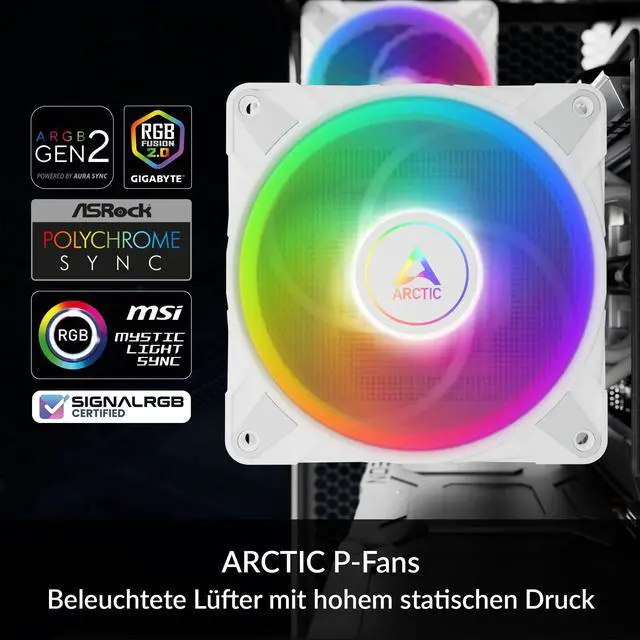 Alt view image 5 of 5 - ARCTIC Freezer 36 A-RGB - Single-Tower CPU Cooler with Push-Pull, Two Pressure-optimised 120 mm P Fans and ARGB Lighting, Fluid Dynamic Bearing, 200-2000 RPM, 4 Heatpipes, incl. MX-6 Thermal Compound