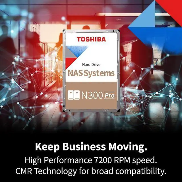 Alt view image 4 of 5 - Toshiba N300 PRO 20TB Large-Sized Business NAS (up to 24 Bays) 3.5-Inch Internal Hard Drive - Up to 300 TB/Year Workload Rate CMR SATA 6 Gb/s 7200 RPM 512 MB Cache - HDWG62AXZSTB