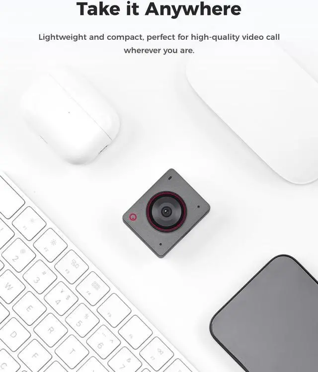 Alt view image 3 of 5 - OBSBOT Meet 2 Al-Powered 4K Webcam-- Ultra HDR,1080p@60FPS,1/2" CMOS,4X Digital Zoom,Plug&Play,Built-in Dual Mic--Work with Skype, Zoom/ MS_Teams/Google Meet--for Online Call/Meeting/Educate-Grey