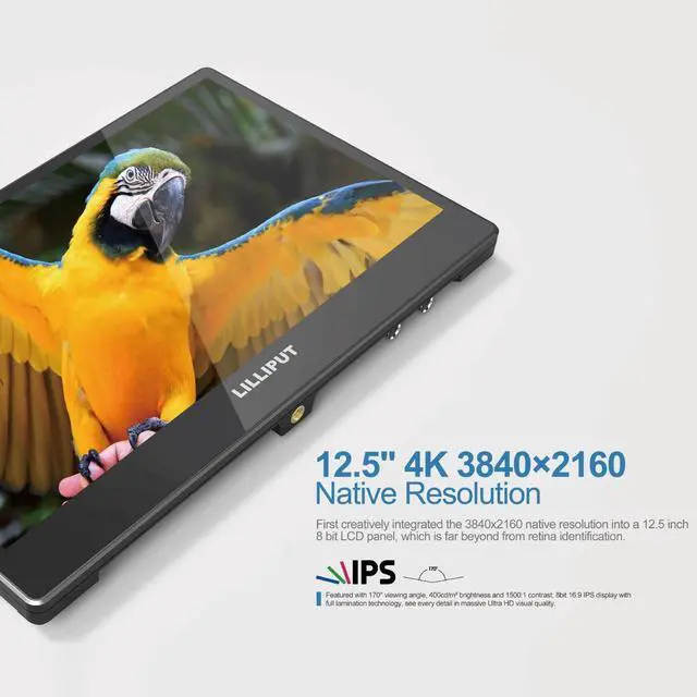 Alt view image 4 of 5 - Lilliput A12 Monitor DSLR Camera 12.5 4K HDMI 3G-SDI 3840X2160 Monitor for Sony FS5 FS7 F5 F55 RED Scarlet-W Weapon Raven Epic-W ARRI Alexa Mini Canon C200 C300 II DJI Ronin