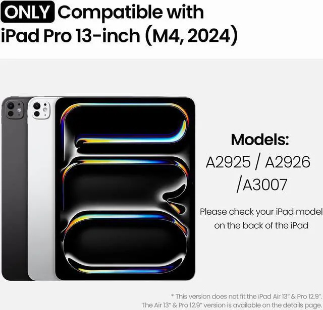 Alt view image 2 of 5 - Nillkin iPad Pro 13 inch (M4) Case with Detachable Keyboard, Magic Trackpad, 7 Colors Backlit, Rugged Keyboard Case with Camera Cover for iPad Pro 13 2024, Black