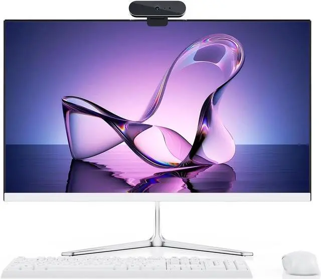 Main image of 23.8" All in One Desktop Computer, with Wireless Keyboard & Mouse Kit, 2.9GHz Intel CPU, FHD, 16GB RAM, 512GB SSD, Windows 11, WiFi 6, Bluetooth 5.2, 720P Webcam, Quiet & Fast Run for Home, Office