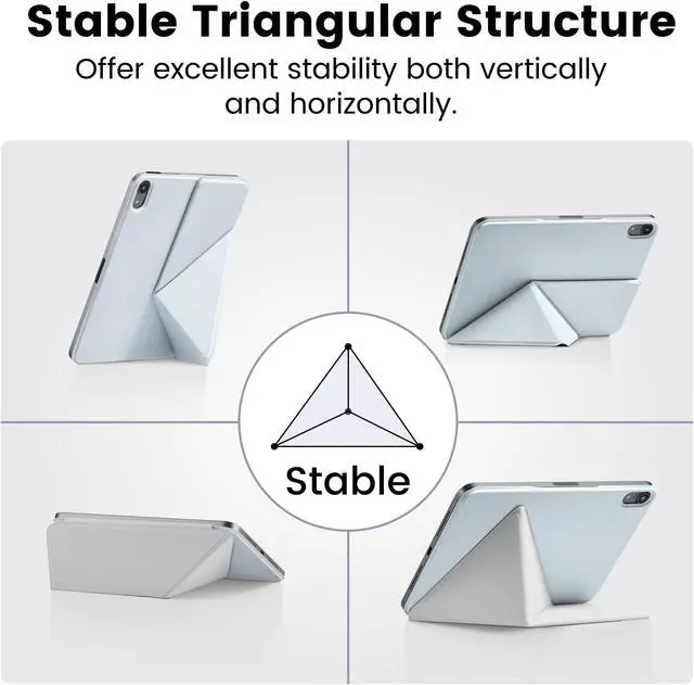 Alt view image 4 of 5 - PITAKA for iPad Mini 7 Case A17 Pro (2024), Compatible with iPad Mini 7 (2024) /iPad Mini 6 (2021), Portrait/Landscape Magnetic Case with Pencil Holder, 4 Standing Angles and - Blue