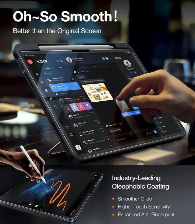 Alt view image 5 of 5 - TORRAS for iPad Air 11 Inch Screen Protector M3 2025 & M2 2024, Military Grade Shatterproof [TOP 9H+ Tempered Glass One-Pull Installation] Anti-Scratch, Bubble Free, HD Clarity