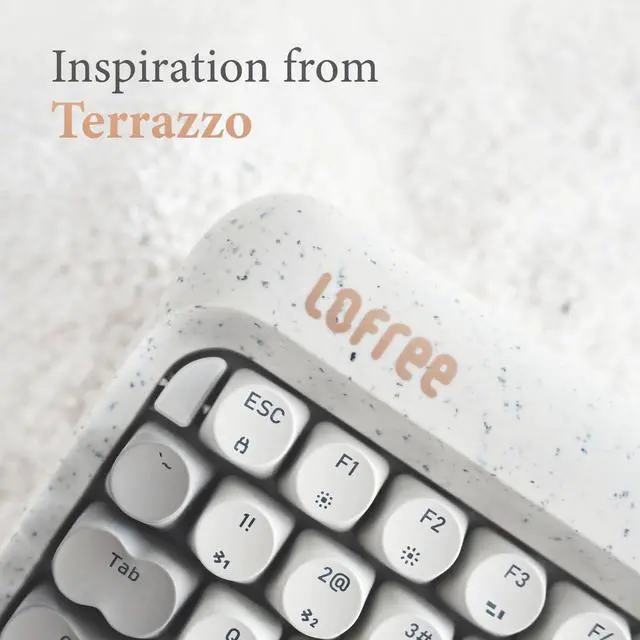 Alt view image 2 of 5 - LOFREE Zero ARTZ Mechanical Keyboard, 75% Rechargeable Hot-swappable Keyboards with 3 Types Connection for Windows, Mac OS, Linear Switches/Terrazzo Grey