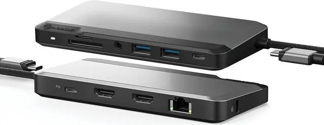 Main image of ALOGIC USB-C Dual Display 1080p FHD Dock; 85W Power Delivery; 2X USB-A; 2X USB-C; 2X HDMI Ports; Ethernet; Audio Jack; SD & Micro-SD Card Reader; 10-in-1 MX2 lite HDMI Edition.