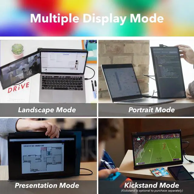 Alt view image 4 of 4 - Duex Plus DS Laptop Screen Extender,13.3" FHD 1080P IPS Laptop Monitor Extender,USB Type-C/HDMI Plug and Play Portable Monitor for 13"-14.5" Laptops,Support Windows/Mac/Android/Switch Compatible