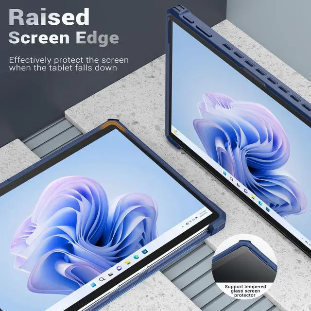 Alt view image 4 of 5 - MoKo Case for Microsoft Surface Pro 11, Surface Pro 10, Surface Pro 9 13 Inch, All-in-One Rugged Cover with Kickstand Protective Case, Compatible with Type Cover Keyboard,Blue