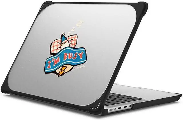 Main image of CASETiFY Bounce MacBook Pro 16-inch (M3/M4) Case [Enhanced Protective Corner Design/Ventilation Cutouts/Anti-Slip Grip] - I'm Busy by Ssebong - Clear Black