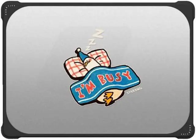 Alt view image 2 of 4 - CASETiFY Bounce MacBook Pro 16-inch (M3/M4) Case [Enhanced Protective Corner Design/Ventilation Cutouts/Anti-Slip Grip] - I'm Busy by Ssebong - Clear Black