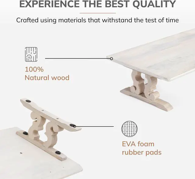 Alt view image 2 of 5 - Anji Mountain Monitor Stand - Desktop Organizer & Laptop Riser, Ergonomic Monitor Riser, Space-Saving Monitor Stand for Desk, Durable Construction, Easy Assembly, Ideal for Home & Office,White Wash
