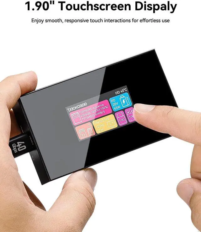 Alt view image 3 of 5 - DOCKCASE Smart 8-in-1 CFexpress Type B/Type A Card Reader with Touch Screen | UHS-II SD/microSD Slots, 4K HDMI, USB-C & USB-A 3.2 Gen 2 (10Gbps), 100W PD for Filmmakers, Photographers & Creators