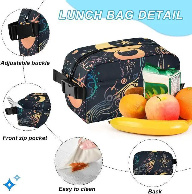 Alt view image 5 of 5 - ALAZA Moon Stars Alchemy Witch Backpack and Lunch Bag Set Back Pack Bookbag Cooler Case Kits