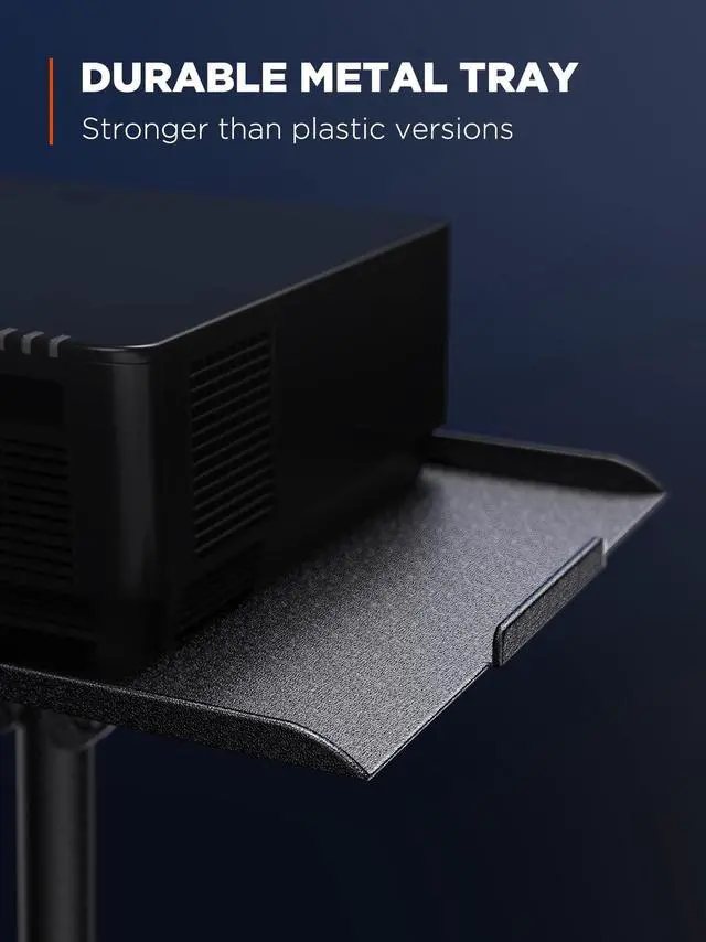 Alt view image 4 of 5 - AMADA HOMEFURNISHING Foldable Projector Tripod, Multipurpose Laptop Stand with Removable Mouse Tray, Adjustable Height 25-63 Inch, Outdoor Movie Projector Stand, AMPS03