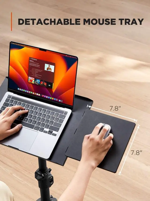 Alt view image 5 of 5 - AMADA HOMEFURNISHING Foldable Projector Tripod, Multipurpose Laptop Stand with Removable Mouse Tray, Adjustable Height 25-63 Inch, Outdoor Movie Projector Stand, AMPS03