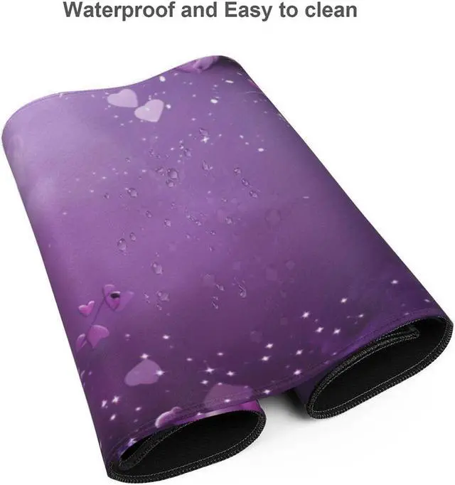 Alt view image 5 of 5 - AQQA Cute Purple Butterfly Extra Large 3XL Gaming Mouse Pad, Computer Keyboard Mat with Anti-Slip Rubber Base, Beautiful Desk Mat for Computers, Laptop, Gaming, Office & Home, 48" x 24"