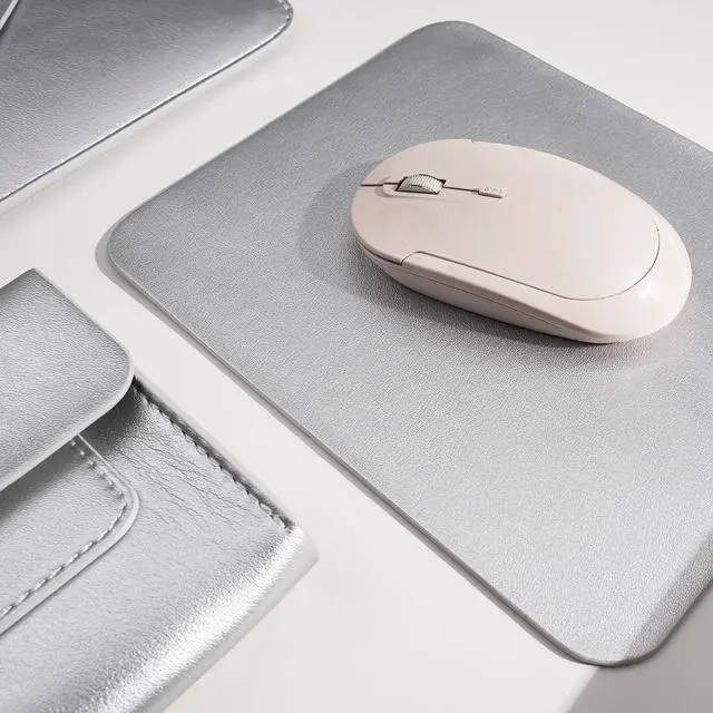 Alt view image 5 of 5 - Benfan PU Leather Laptop Sleeve Compatible with New 14 inch MacBook Pro A2992 A2918,Old MacBook Pro Air 13, Surface Laptop 7th Gen 13.5, Thinkpad X1 Carbon 14 Set of 4PCS Color Silver