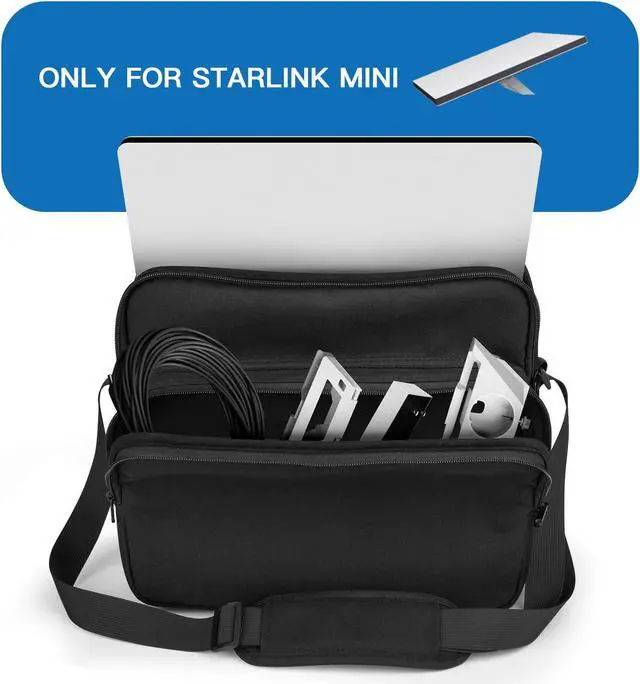 Alt view image 3 of 5 - CaSZLUTION Starlink Mini Case, Travel Carrying Case for Starlink Mini Dish Kit, Protective Storage Bag with Shoulder Strap (Case Only)
