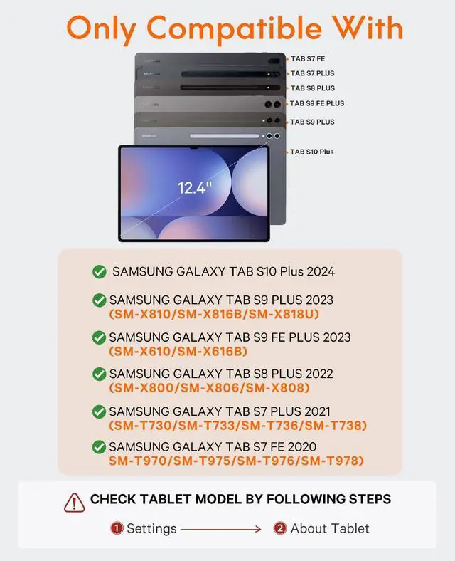 Alt view image 2 of 5 - CHESONA Keyboard Case for Samsung Galaxy Tab S10+ Plus/S9+ Plus/S9 FE+ Plus/S8+ Plus/S7+ Plus/S7 FE 12.4", Floating Cantilever Magnetic Stand, Touchpad & Backlit, Pen Holder & Battery Display, White