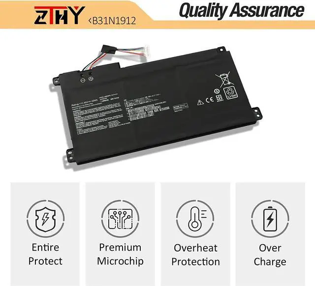 Alt view image 5 of 5 - B31N1912 C31N1912 Laptop Battery Compatible with Asus VivoBook 14 E410 E410M E410MA L410 L410M L410MA E410KA F414 F414MA E510 E510MA E510KA L510 L510MA R522MA E410KA-EK139TS E510KA-EJ033TS 11.55V 42Wh