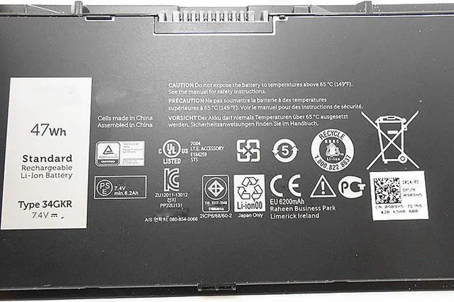 Alt view image 3 of 5 - 3RNFD 34GKR G0G2M PFXCR 0G95J5 F38HT V8XN3 909H5 G95J5 0909H5 T19VW 5K1GW 451-BBFT Laptop Battery Replacement for Dell Latitude E7440 E7450 E7420 7440 7450 E225846 14 7000 Series Ultrabook(7.4V 47Wh)