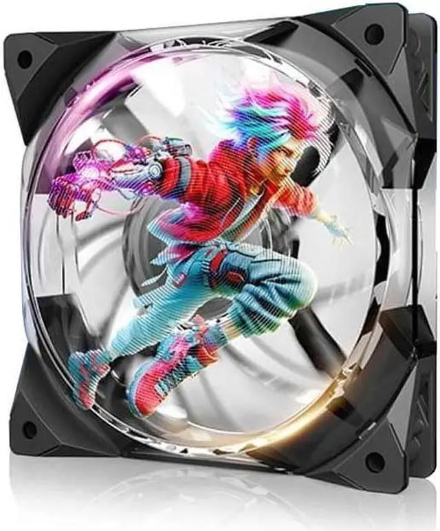 Alt view image 2 of 4 - Dynatron HOLO120 Holo Fan 120mm PWM RGB 3D Holographic Display Case Fan