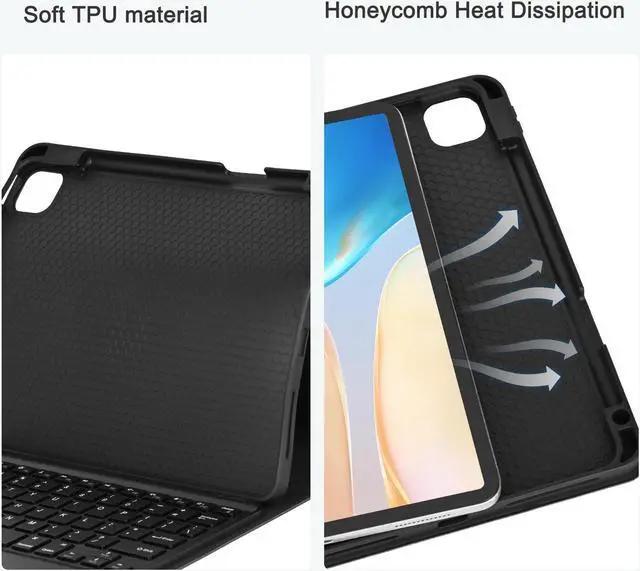 Alt view image 5 of 5 - Eisuiyi Keyboard Case for iPad Pro11 1st/2nd/3rd/4th gen, Compatible with iPad Air 11" (M3/M2) /iPad Air5/Air4, Detachable Touchpad BT Keyboard, Magentic Protective Cover with Pencil Holder, Black
