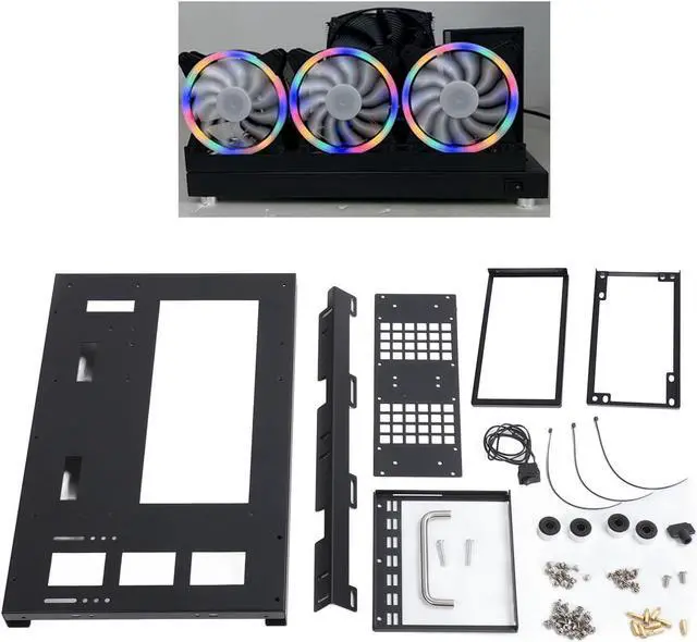 Main image of DIY Gaming Computer Case Rack, Powerful Cooling Steel Plate Computer Open Case Rack,Computer ATX Open Motherboard Rack,ATX M ATX ITX Mainboard DIY Gaming Computer Open Chassis