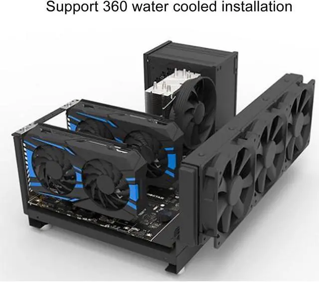 Alt view image 3 of 5 - DIY Gaming Computer Case Rack, Powerful Cooling Steel Plate Computer Open Case Rack,Computer ATX Open Motherboard Rack,ATX M ATX ITX Mainboard DIY Gaming Computer Open Chassis