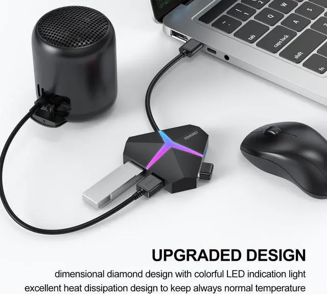 Alt view image 4 of 5 - 4 Port USB Hub 10 Pack, FEMORO USB 3.0 Hub Powered Splitter Expander, Multi Extra USB Port Extender Adapter Charging & High Speed Data Transfer for Laptop PC MacBook Mac Pro Mouse Keyborad