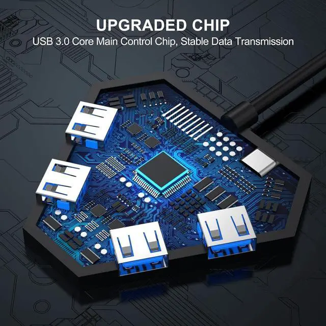 Alt view image 5 of 5 - 4 Port USB Hub 10 Pack, FEMORO USB 3.0 Hub Powered Splitter Expander, Multi Extra USB Port Extender Adapter Charging & High Speed Data Transfer for Laptop PC MacBook Mac Pro Mouse Keyborad