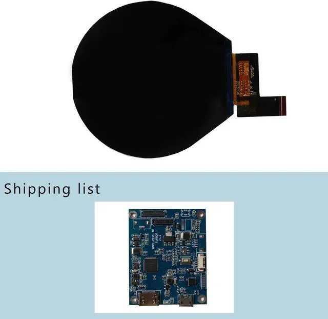 Alt view image 5 of 5 - FanyiTek 3.4 inch 800x800 IPS MIPI 330nit Round LCD Screen and 39 pins Controller Board,Micro USB Power Port