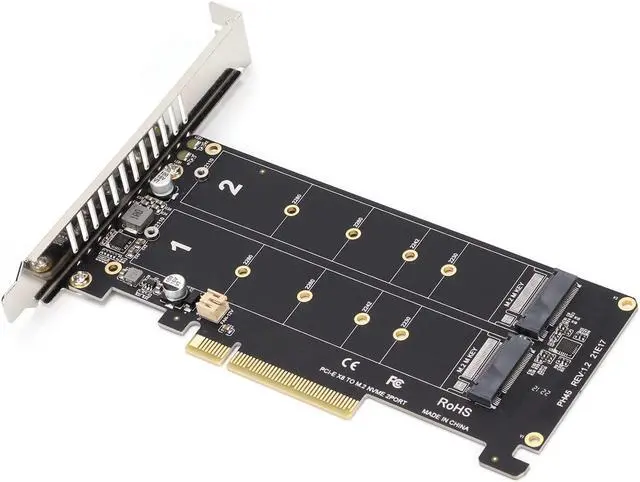 Main image of M.2 NVME PCIE Adapter Card, 2 x 32Gbps Full Speed PCIE 3.0 PCIE 4.0 X16 Expansion Card, M.2 SSD PCIE X8 M Key Hard Drive Converter Reader Express Adapter(ph45)