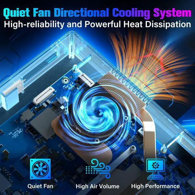 Alt view image 4 of 5 - HIGOLEPC Mini PC 12th Gen N100 16GB RAM 256GB ROM 4G Data Mini PC with Screen Dual 2.5GbE LAN Full-Functional USB-C Mini Computer with Battery WiFi 5 BT 5.0 4K Display HDMI Desktop Computer