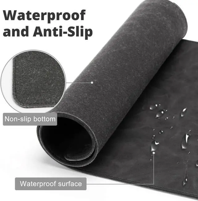 Alt view image 5 of 5 - Hi-HONX Magnetic Wireless Charging Desk Pad, Office Desk Mat with Wireless Charger, Waterproof and Scratch-Resistant Large Mouse Mat, Microfiber Leather Mouse Pad for Office and Home Use,Grey Color