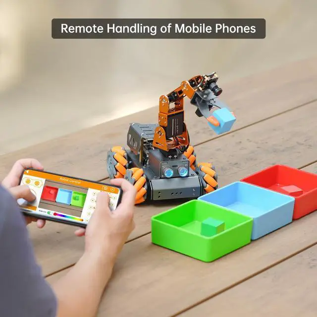 Alt view image 4 of 5 - HIWONDER 5DOF AI Vision Robotic Arm Powered by Raspberry Pi 5 4GB Smart Robotic Arm Mecanum Wheel Chassis Robot Car Kit DIY Robot for Beginners