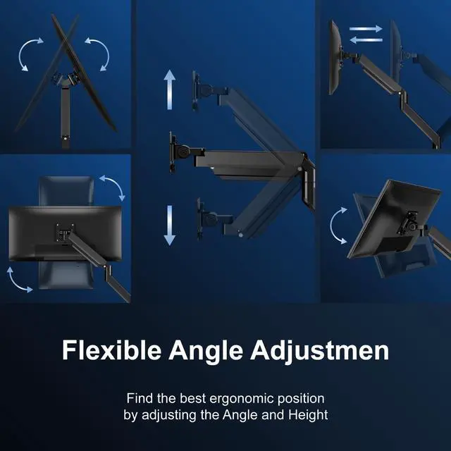 Alt view image 5 of 5 - HIPPOFLEX Heavy Duty Ultrawide Monitor Arm for 49 inch Screens up to 50 lbs, Premium Desk Mount Monitor Stand Designed for Samsung Odyssey G9 and More, Max VESA 100x100, Black
