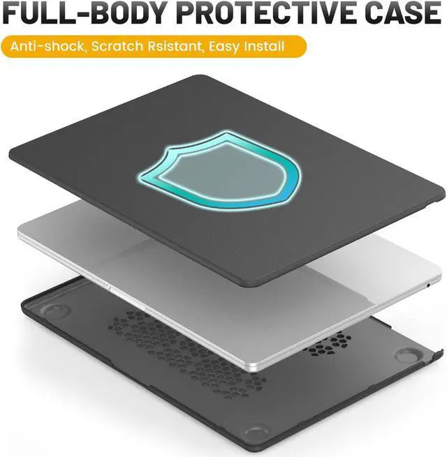 Alt view image 3 of 5 - HXCASEAC Case Compatible with MacBook Air 15 inch Case 2025 2024 2023 with Foldable Stand, Anti-Scratching Protective Hard Shell Cover for M4 M3 M2 A3241, A3114, A2941 PU Leather, Gray