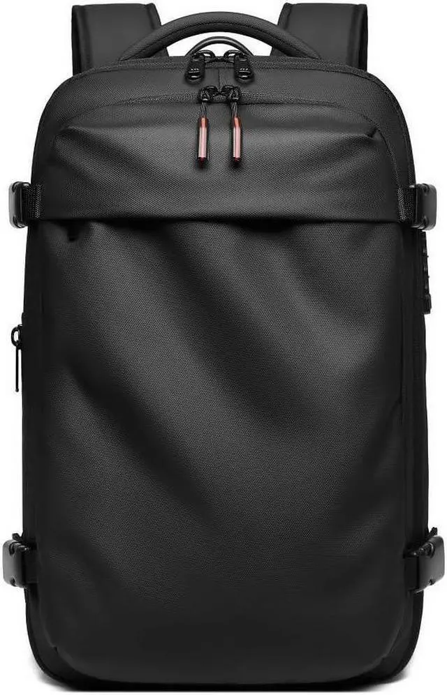 Alt view image 5 of 5 - Men Travel Backpack vacuum compression Laptop Backpack Large Capacity Backpack 17 inch Extended Hiking Business backpack (black)