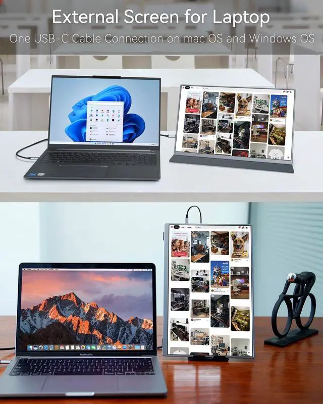 Alt view image 5 of 5 - Intehill 4K Portable Monitor for Laptop, MacBook and Mini PC High-end 13.4 inch Small Computer Monitor with Golden Ratio 16:10 and Resolution 3840x2400 U13NA