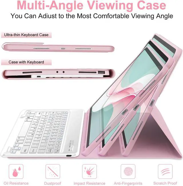 Alt view image 2 of 5 - for iPad Air 13-inch (M3/M2, 2025/2024) & Pro 12.9 inch Case with Keyboard, Magnetic Detachable Wireless Bluetooth Keyboard, Slim Folio Cover for iPad 12.9 6th 2022/5th 2021/4th 2020/3rd 2018, Pink