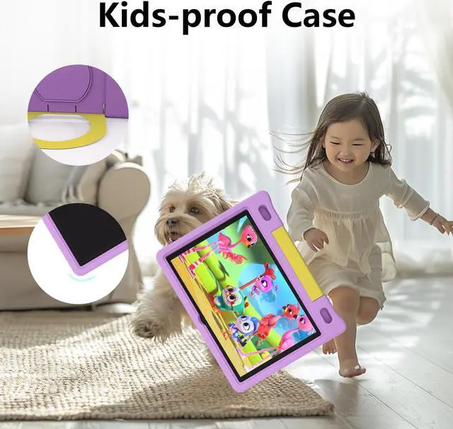 Alt view image 3 of 5 - JREN Kids Table 10.1" Android 14 Tablet for Kids64GB StorageOcta-CoreWiFi CamerasParental ControlKids ContentCase Included Great Gift for Children Ages 3-12 Years Old Purple